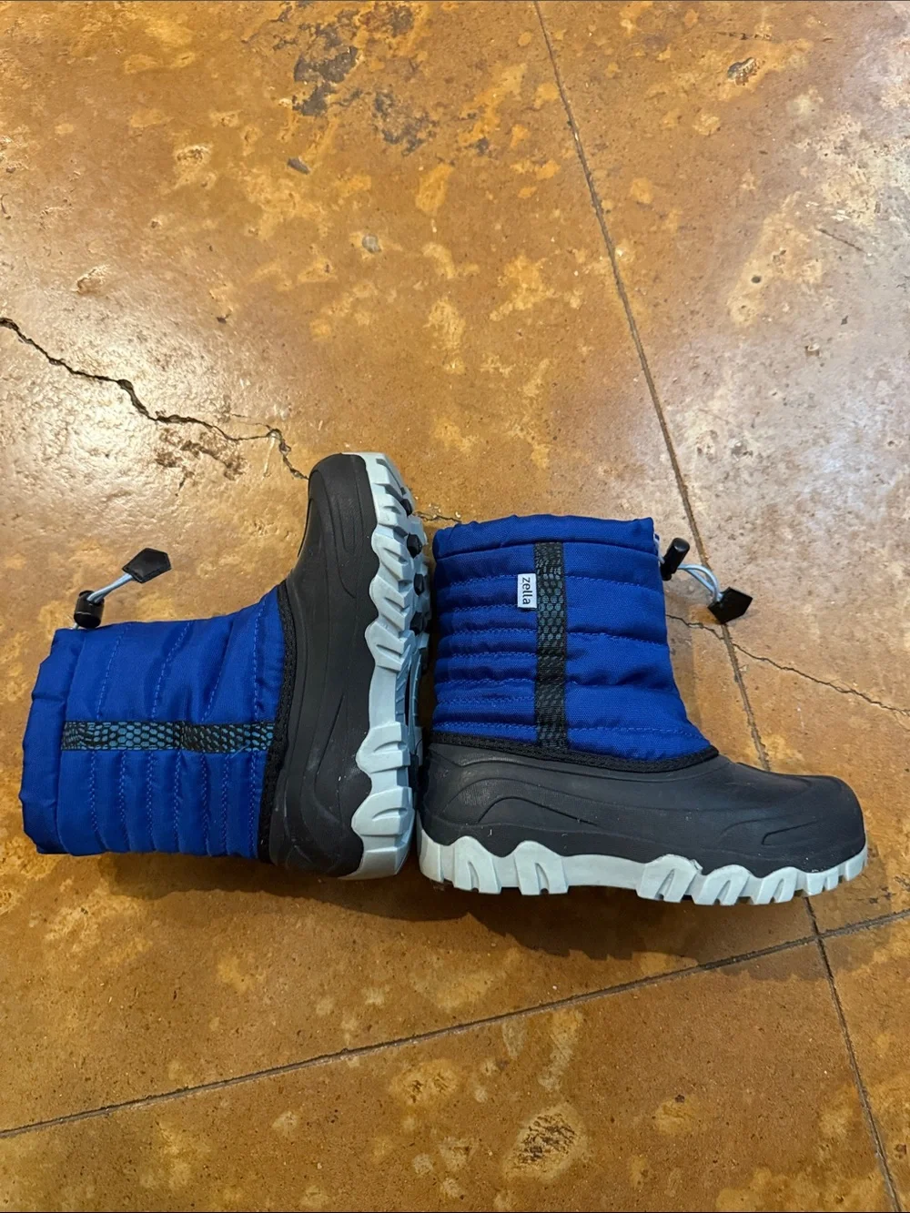 Zella Kids Blue and Black Snow Boots